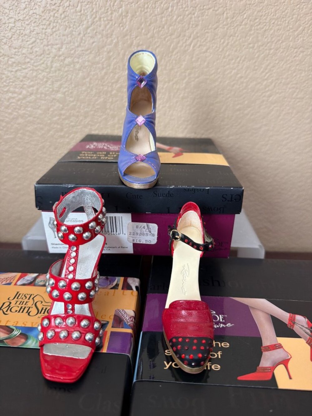 Just the Right Shoe by Raine Lot of 3 Red Hot On Fire Diamond Wrap w/Boxes COAs - Picture 4 of 15